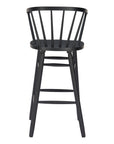Set of Two 30" Black Solid Wood Bar Height Bar Chairs
