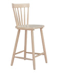 Set of Two 30" Natural Solid Wood Bar Height Bar Chairs