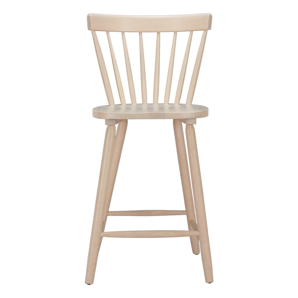Set of Two 30" Natural Solid Wood Bar Height Bar Chairs