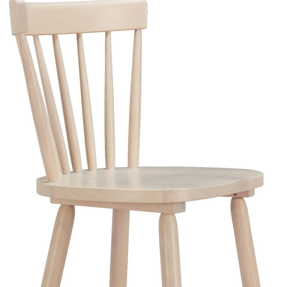Set of Two 30" Natural Solid Wood Bar Height Bar Chairs