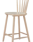 Set of Two 30" Natural Solid Wood Bar Height Bar Chairs