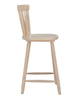 Set of Two 30" Natural Solid Wood Bar Height Bar Chairs