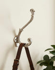 Set of Six Silver Cast Iron Baroque Scroll Wall Hooks