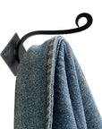 Set of Six Black Cast Iron Scroll Wall Hooks