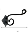 Set of Six Black Cast Iron Scroll Wall Hooks