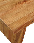 Seven Piece Brown Solid Wood Dining Set with Six Chairs