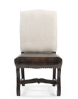 Seven Piece Brown Solid Wood Dining Set with Six Chairs