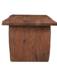 Seven Piece Brown Solid Wood Dining Set with Six Chairs