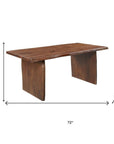 Seven Piece Brown Solid Wood Dining Set with Six Chairs