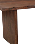 Nine Piece Brown Solid Wood Dining Set with Eight Chairs