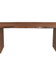 Nine Piece Brown Solid Wood Dining Set with Eight Chairs
