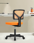 Black And Orange And Black Swivel Rolling Office Chair