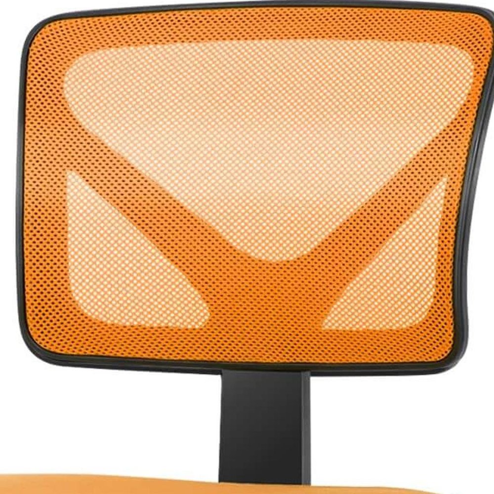 Black And Orange And Black Swivel Rolling Office Chair