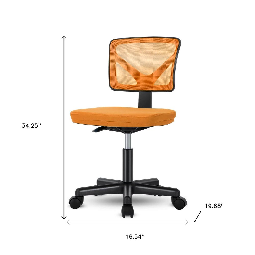 Black And Orange And Black Swivel Rolling Office Chair