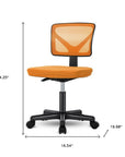 Black And Orange And Black Swivel Rolling Office Chair