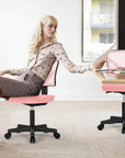 Black And Orange And Black Swivel Rolling Office Chair