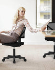 Black And Orange And Black Swivel Rolling Office Chair