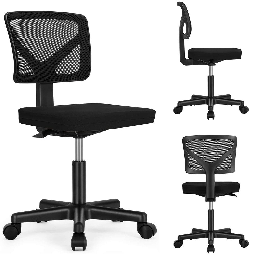 Black And Orange And Black Swivel Rolling Office Chair