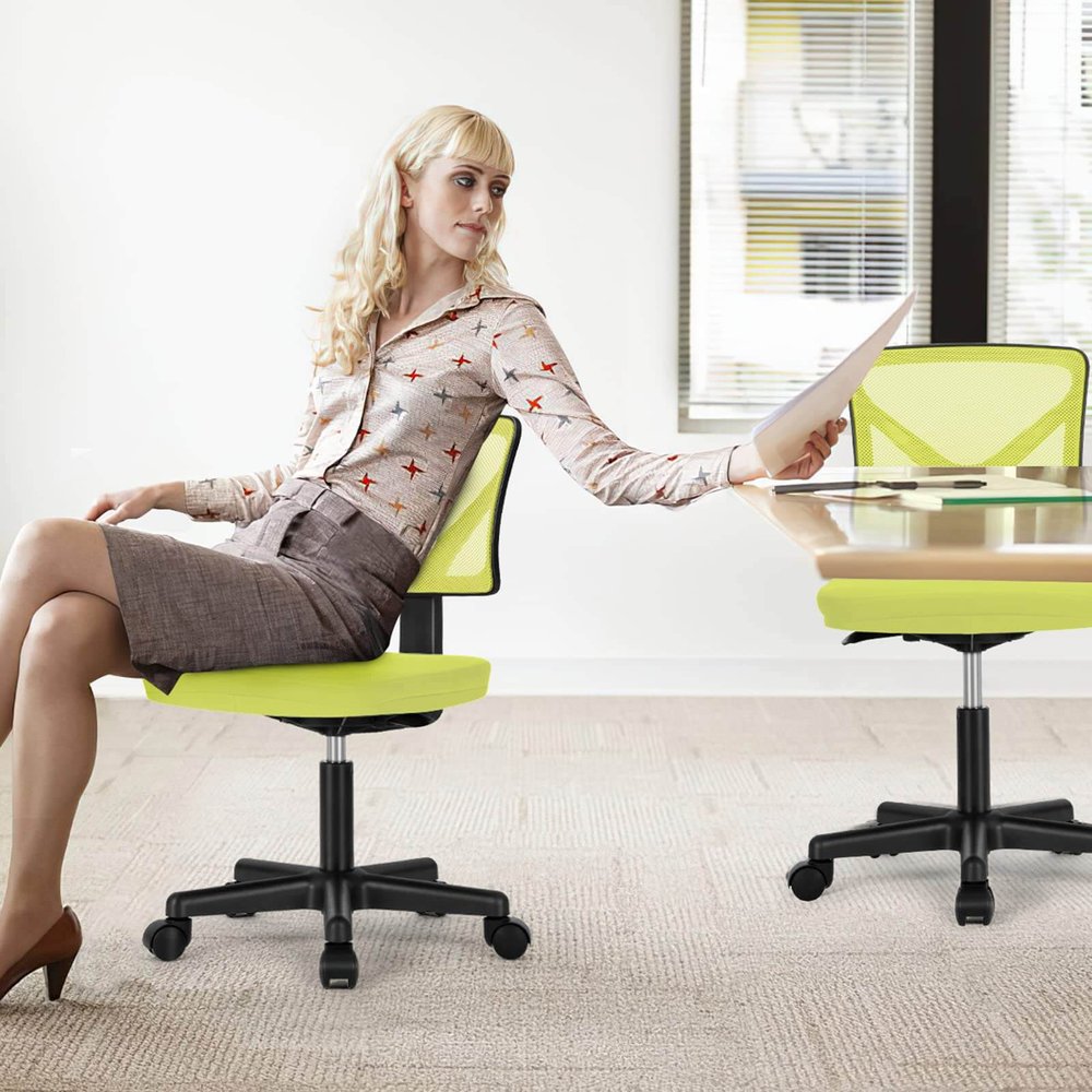 Black And Orange And Black Swivel Rolling Office Chair