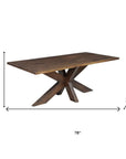 Seven Piece Brown Solid Wood Dining Set with Six Chairs