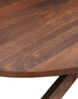 Seven Piece Brown Solid Wood Dining Set with Six Chairs