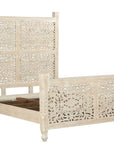 Three Piece White Solid Wood Bedroom Set