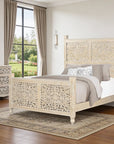 Three Piece White Solid Wood Bedroom Set