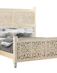 Three Piece White Solid Wood Bedroom Set
