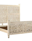 Three Piece White Solid Wood Bedroom Set