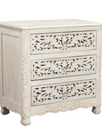 Three Piece White Solid Wood Bedroom Set