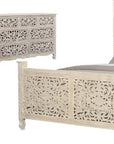 Three Piece White Solid Wood Bedroom Set