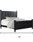 Three Piece Black Solid Wood Bedroom Set