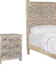 Three Piece Gray Solid Wood Bedroom Set