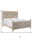 Three Piece Gray Solid Wood Bedroom Set