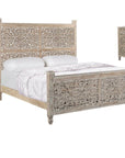 Three Piece Gray Solid Wood Bedroom Set