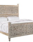 Three Piece Gray Solid Wood Bedroom Set