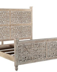 Three Piece Gray Solid Wood Bedroom Set