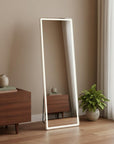 64" Clear Lighted Freestanding and Wall Mount Frameless Full Length Mirror