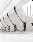 Six Hook 39" White Solid Wood Wall Mount Coat Rack