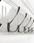 Six Hook 39" White Solid Wood Wall Mount Coat Rack