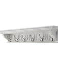 Six Hook 39" White Solid Wood Wall Mount Coat Rack
