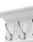 Eight Hook 51" White Solid Wood Wall Mount Coat Rack