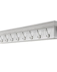 Eight Hook 51" White Solid Wood Wall Mount Coat Rack
