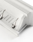 Eight Hook 51" White Solid Wood Wall Mount Coat Rack