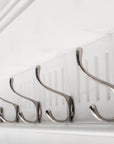 Eight Hook 51" White Solid Wood Wall Mount Coat Rack