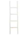 59" White Distressed Solid Wood Four Step Ladder Shelf