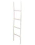 59" White Distressed Solid Wood Four Step Ladder Shelf
