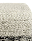 18" Gray And White Polyester Ombre Outdoor Pouf Ottoman