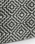 18" Gray And White Polyester Geometric Outdoor Pouf Ottoman