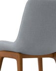 Set of Two Gray And Walnut Linen And Solid Wood Dining Parsons Chairs